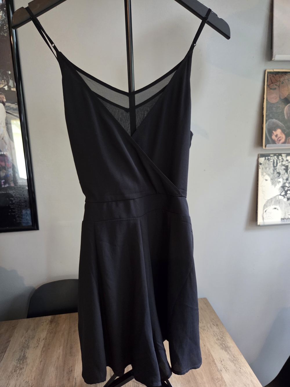 Express Black Sleeveless V-Neck Romper